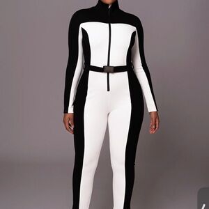 J luxe label Black and White Women's Jumpsuit